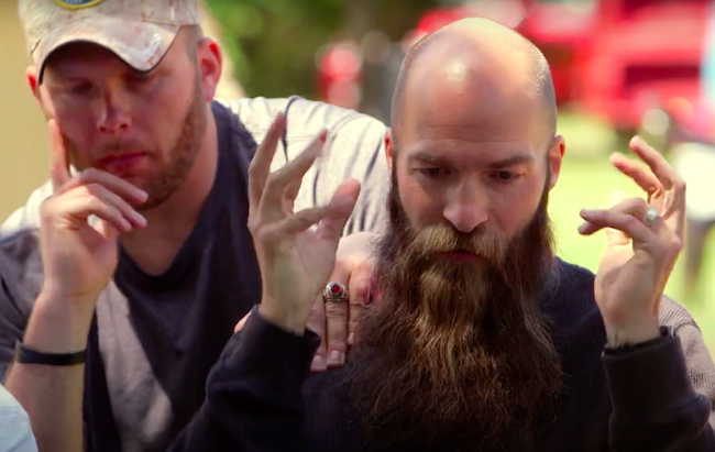 A screenshot from the psychedelic documentary From Shock to Awe
