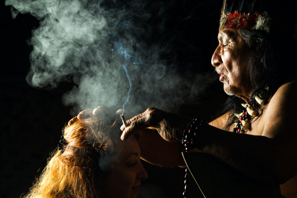 mayan people shaman plant ayahuasca medicine doctor ritual jungle amazon magical in ecuadorian amazonia during a real ayahuasca formal picture as seen in april 2015 mayan people shaman plant ayahuasca