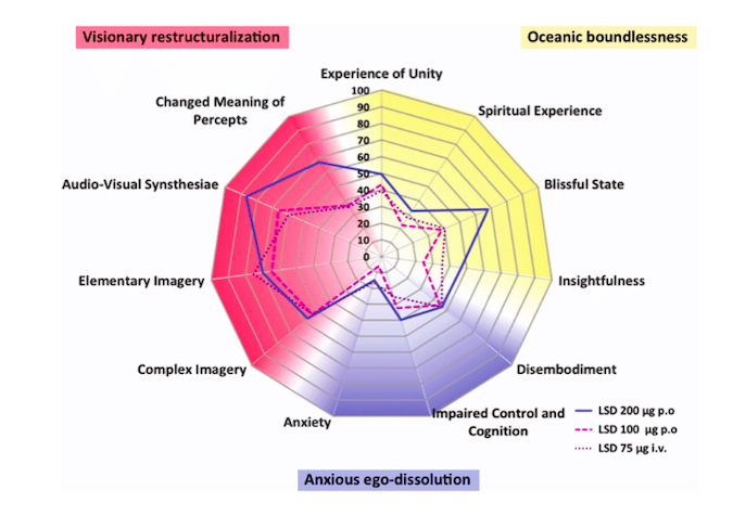 The five dimensions altered states of consciousness unity