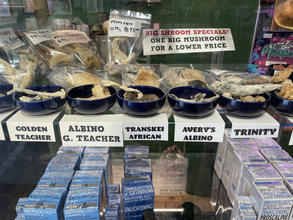 A variety of magic mushrooms at one of Vancouver's mushroom dispensaries