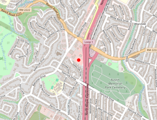 Map showing location of Advanced Functional Medicine of Austin in Austin, Texas