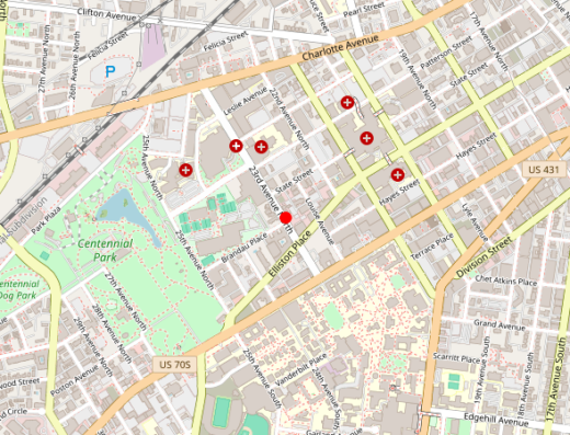Map of peptide clinic location