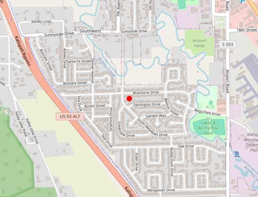 Map showing location of Alpine Health & Wellness in Kalispell, MT