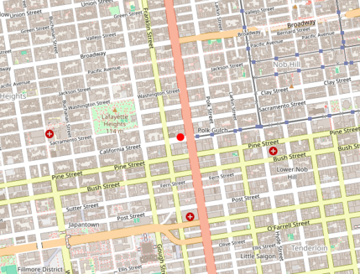 Map showing location of Anatara Medicine in San Francisco, California