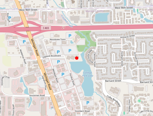 Map showing location of Apollo Pain Center in Indianapolis, IN