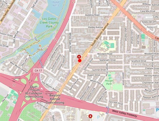 Map showing location of BioReset Medical in Campbell, California