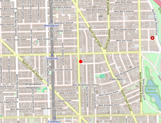 Map showing location of Bliss MD in Chicago, Illinois