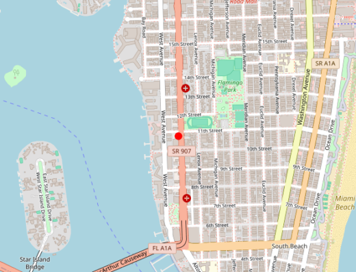 Map showing location of BODYWELLE in Miami Beach, Florida