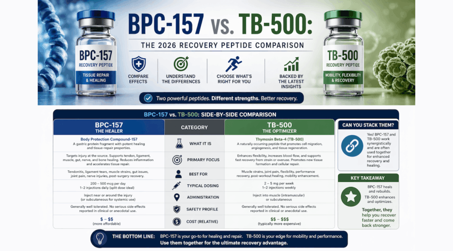 BPC-157 vs. TB-500: The 2026 Recovery Peptide Comparison