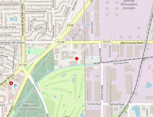 Map showing location of Catalyst Insight Collective in Saint Anthony, MN