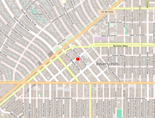 Map showing location of Dr. Daniel Benhuri, MD in Beverly Hills, California