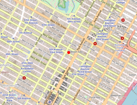 Map showing location of Dr. Michael Aziz, MD in New York City, New York
