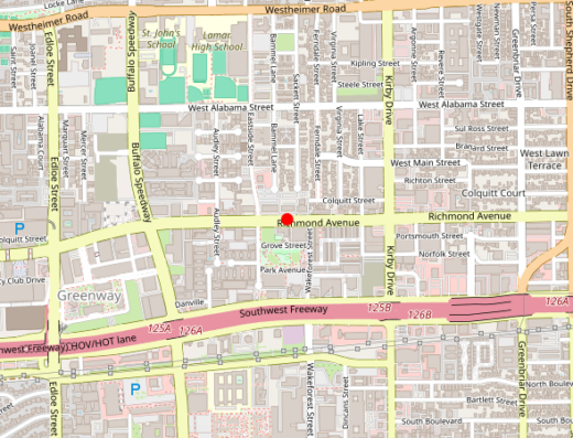 Map showing location of Dynamic Ketamine and Infusions in Houston, TX