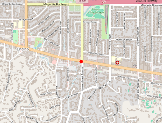 Map showing location of Evolve Anti-Aging & Wellness in Encino, California