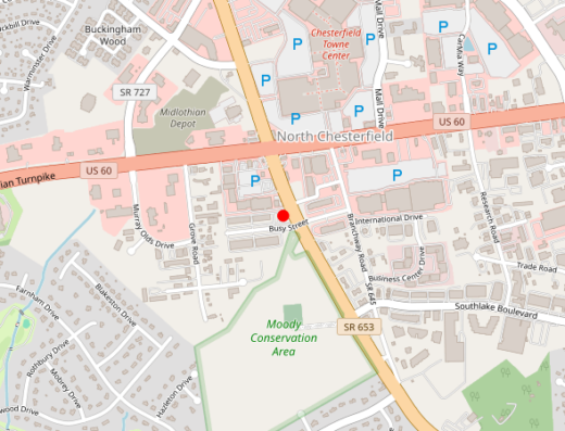 Map showing location of Foundation Medical Group in North Chesterfield, VA