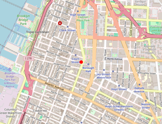 Map showing location of Good Health Psych in Brooklyn, NY