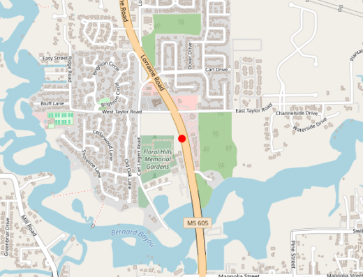 Map showing location of Gulf Coast NeuroSpa in Gulfport, MS