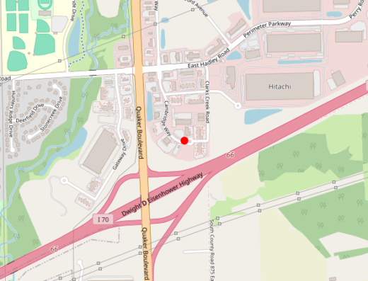 Map showing location of Hendricks Therapy in Plainfield, IN