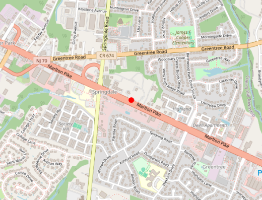 Map showing location of Initia Nova Medical Solutions in Cherry Hill, New Jersey