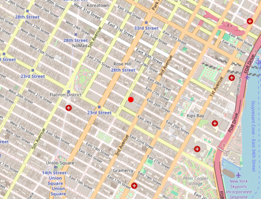 Map showing location of InnerMost in New York City, NY