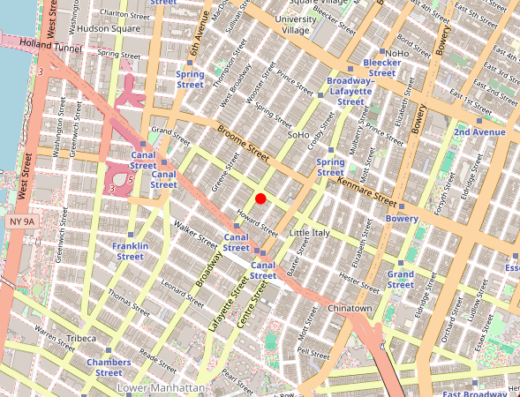 Map showing location of InVita Wellness in New York City, New York