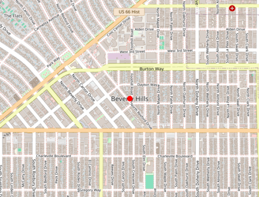 Map of IV Vitamin Therapy in Beverly Hills, California