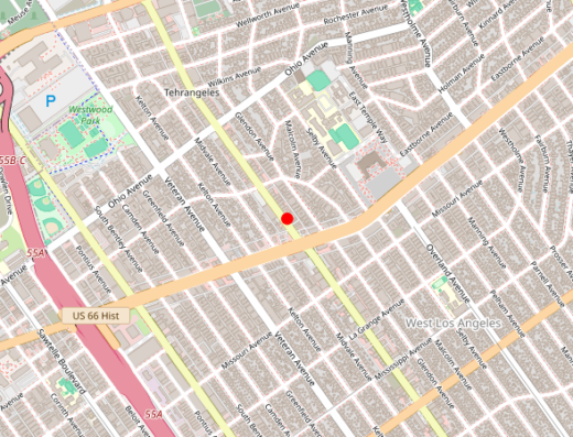 Map showing location of Ketamine Healing Clinic in Los Angeles, CA