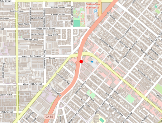 Map showing location of Ketamine Healing Clinic Orange County in Costa Mesa, CA