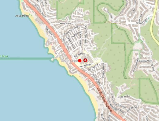 Map showing location of Ketamine Wellness Clinic of Orange County in Laguna Beach, CA