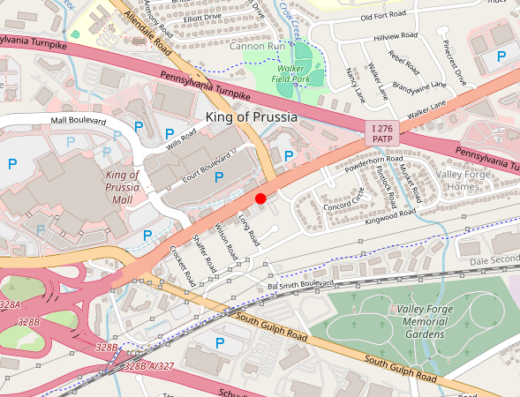 Map showing location of Lux Skin & Lasers in King of Prussia, Pennsylvania