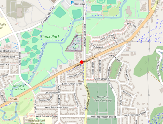 Map showing location of MWI Health in Rapid City, SD