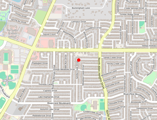 Map showing location of NorTex Psychiatry in Allen, TX