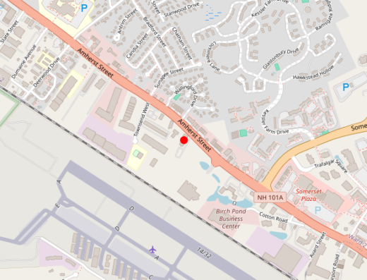 Map showing location of Oasis Therapeutics in Nashua, NH