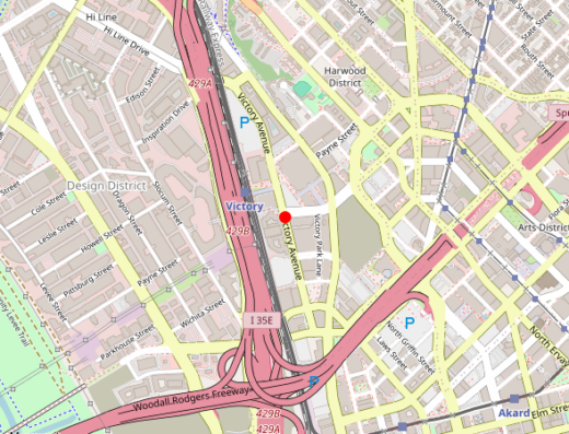 Map showing location of On The Mend Recovery in Dallas, TX