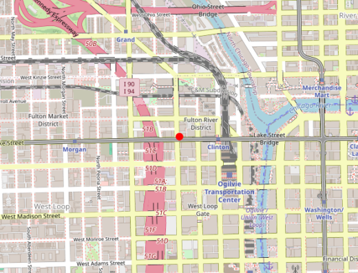 Map showing location of Opulence Chicago Med Spa in Chicago, Illinois