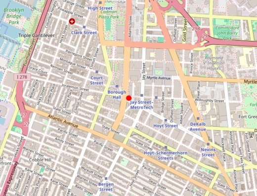 Map showing location of Physio Logic NYC in Brooklyn, New York
