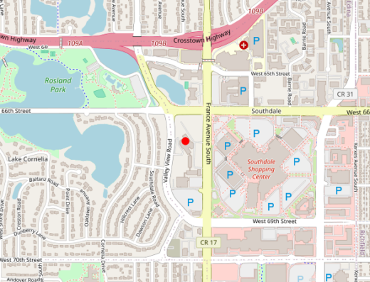 Map showing location of Pinnacle Behavioral Healthcare in Edina, MN