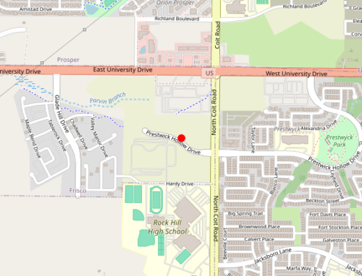 Map showing location of Prosper Ketamine & IV Nutrition Therapy in McKinney, TX