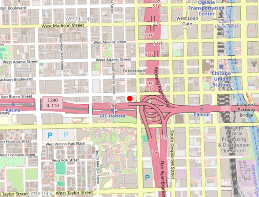 Map showing location of Relief Mental Health (West Loop) in Chicago, IL