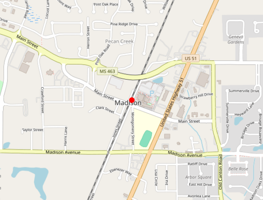 Map showing location of restoratIV Ketamine in Madison, MS