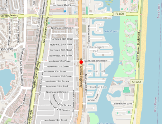 Map showing location of Rofe Medical in Boca Raton, Florida