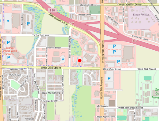 Map showing location of Sub Rosa Therapy in Bozeman, MT