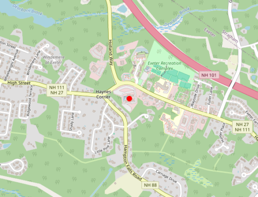 Map showing location of The AIM Clinic in Exeter, NH