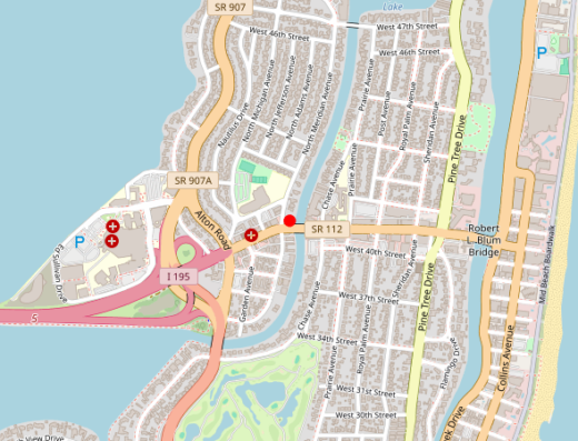 Map showing location of TribecaMed in Miami Beach, Florida