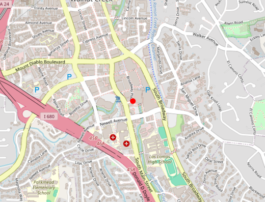 Map showing location of Vital Ketamine Medical Clinic Walnut Creek in Walnut Creek, CA