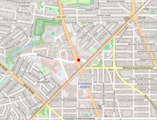 Map showing location of Washington Behavioral Medicine Associates in Chevy Chase, MD