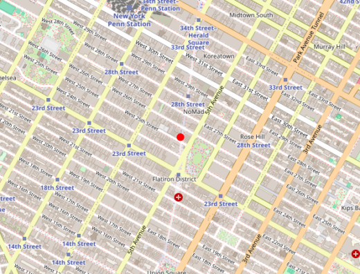 Map showing location of Wele Clinic in New York City, NY