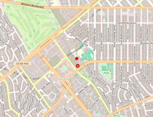 Map showing location of Wellness at Century City in Los Angeles, California