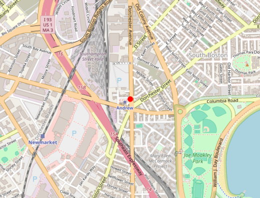 Map showing location of Wholesome Psychiatry in South Boston, MA