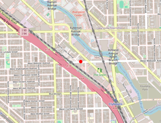 Map showing location of Wibeto Practice in Chicago, IL
